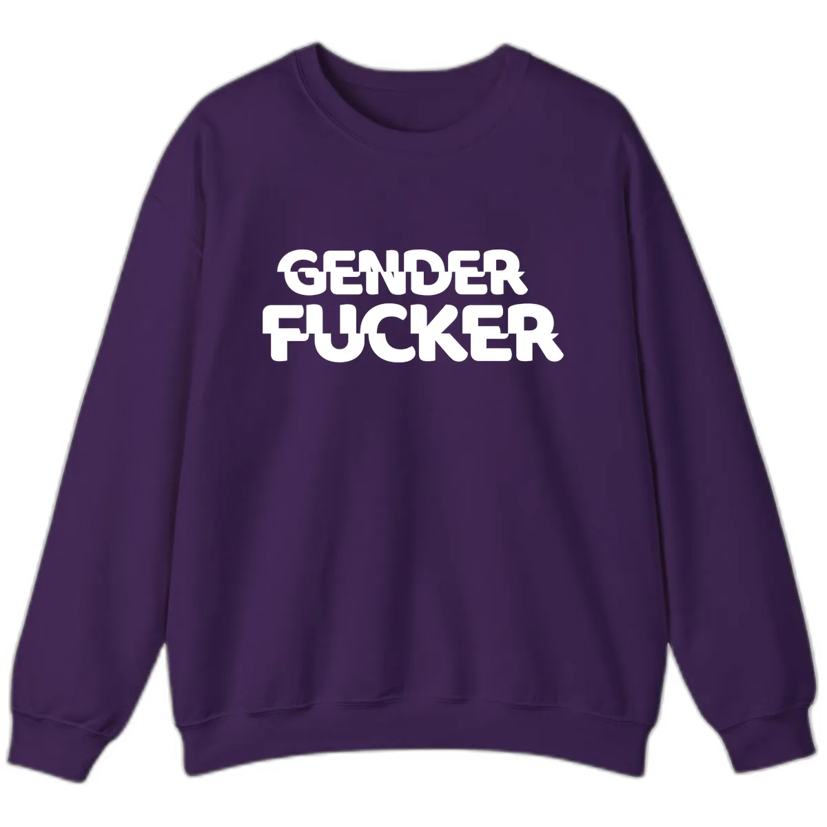 Gender Fucker Bold Statement Sweatshirt in Purple