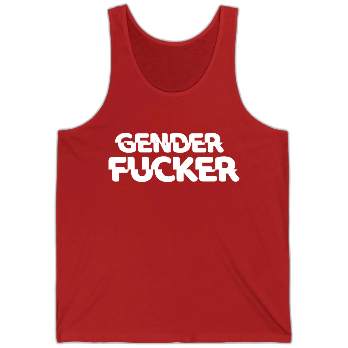 Gender Fucker Bold Statement Tank in Red