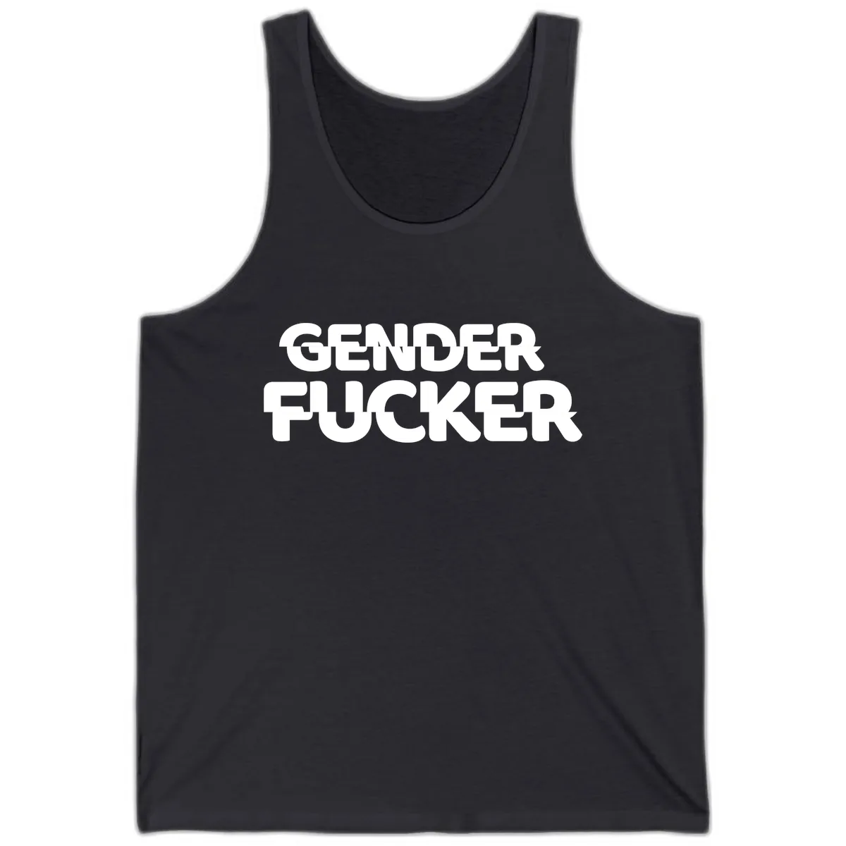 Gender Fucker Bold Statement Tank in Dark Grey