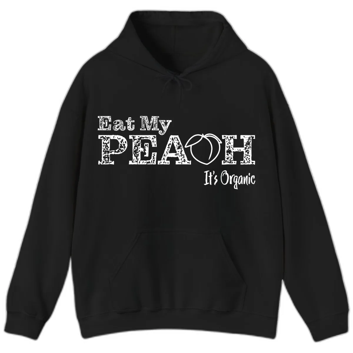 Eat My Peach It's Organic Hoodie in Black