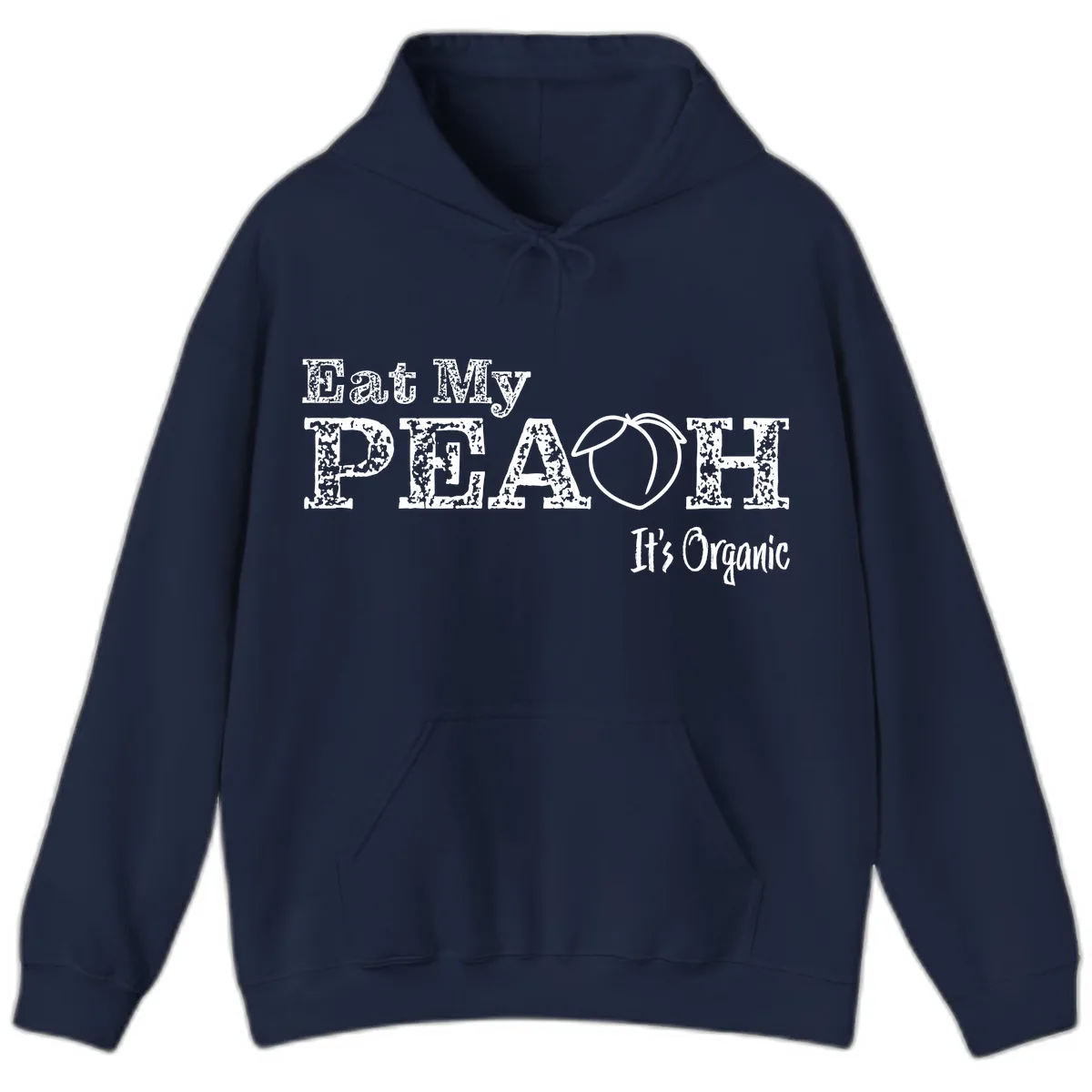 Eat My Peach It's Organic Hoodie in Navy