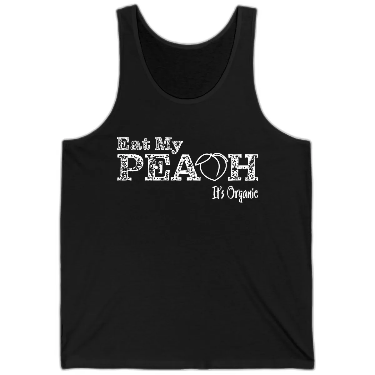 Eat My Peach It's Organic Tank in Black