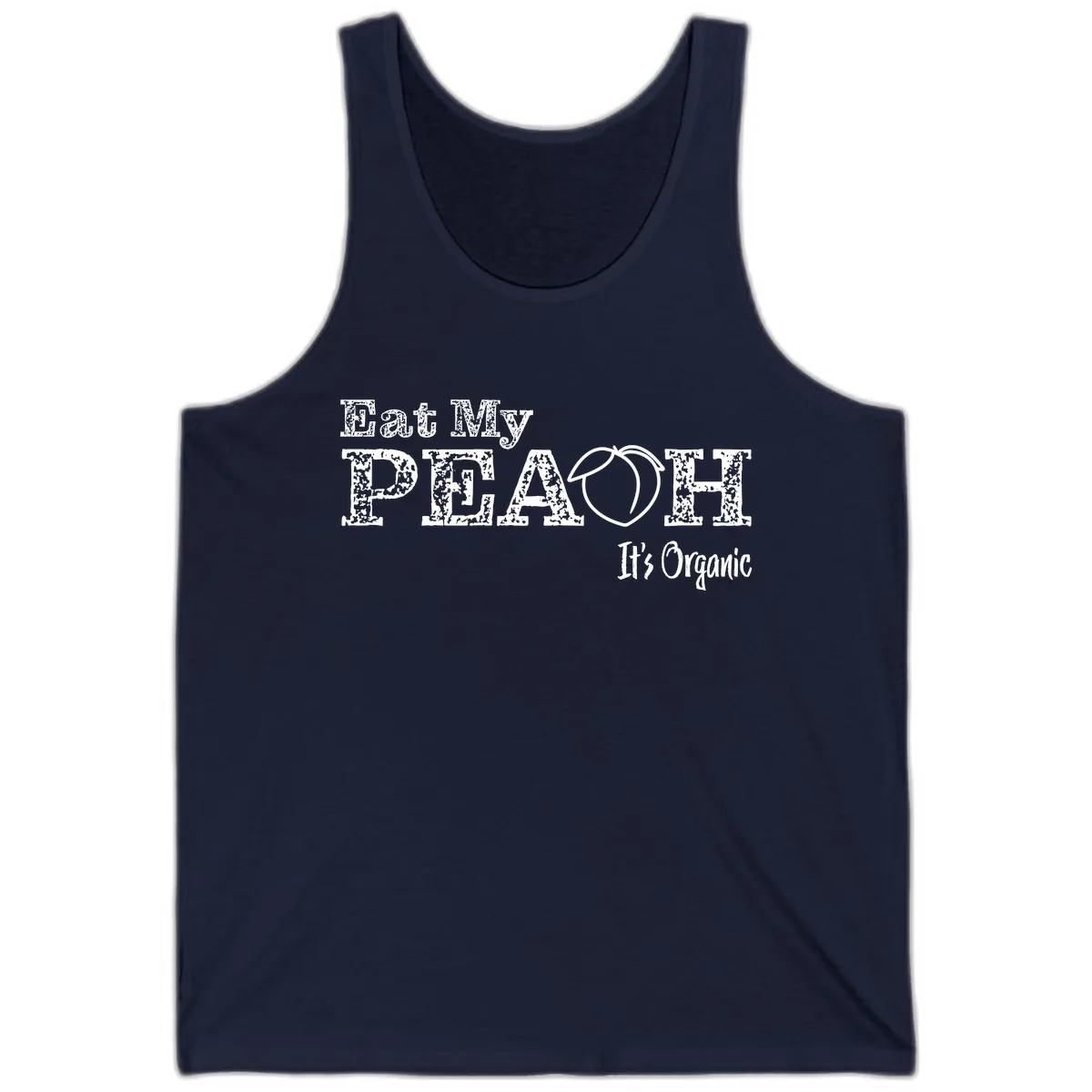 Eat My Peach It's Organic Tank in Navy