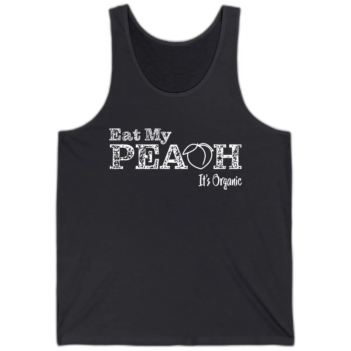 Eat My Peach It's Organic Tank in Dark Grey