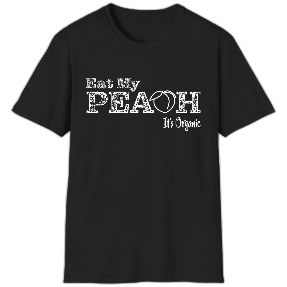 Eat My Peach It's Organic T-Shirt in Black