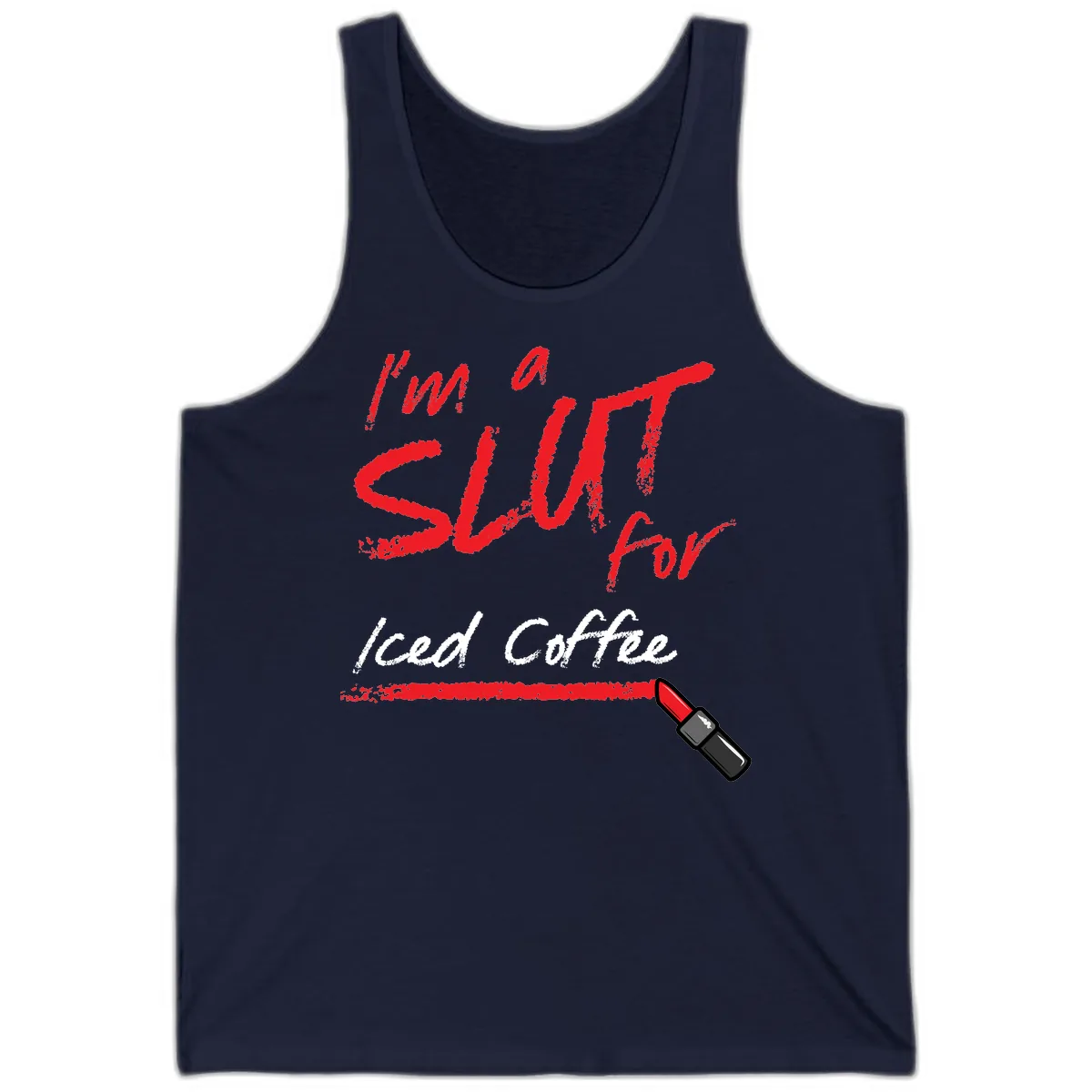 I'm A Slut For Iced Coffee Tank in Navy