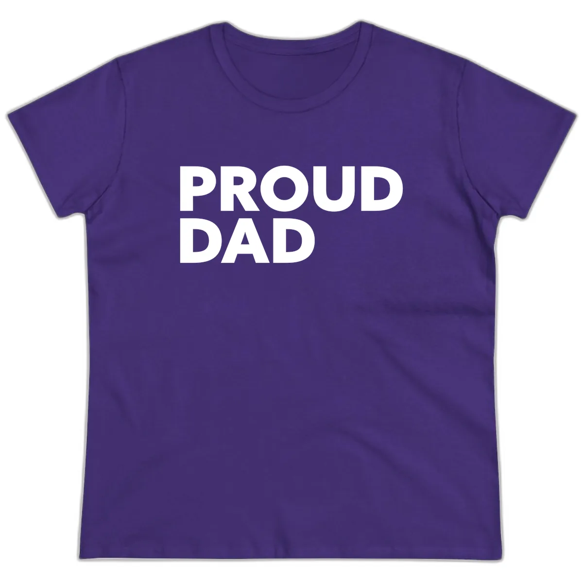 Proud Dad Bold Statement Ladies Tee in Purple