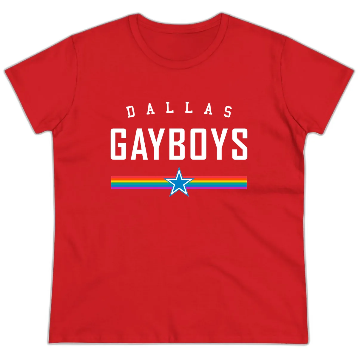 Dallas Garboys Pride Ladies Tee in Red