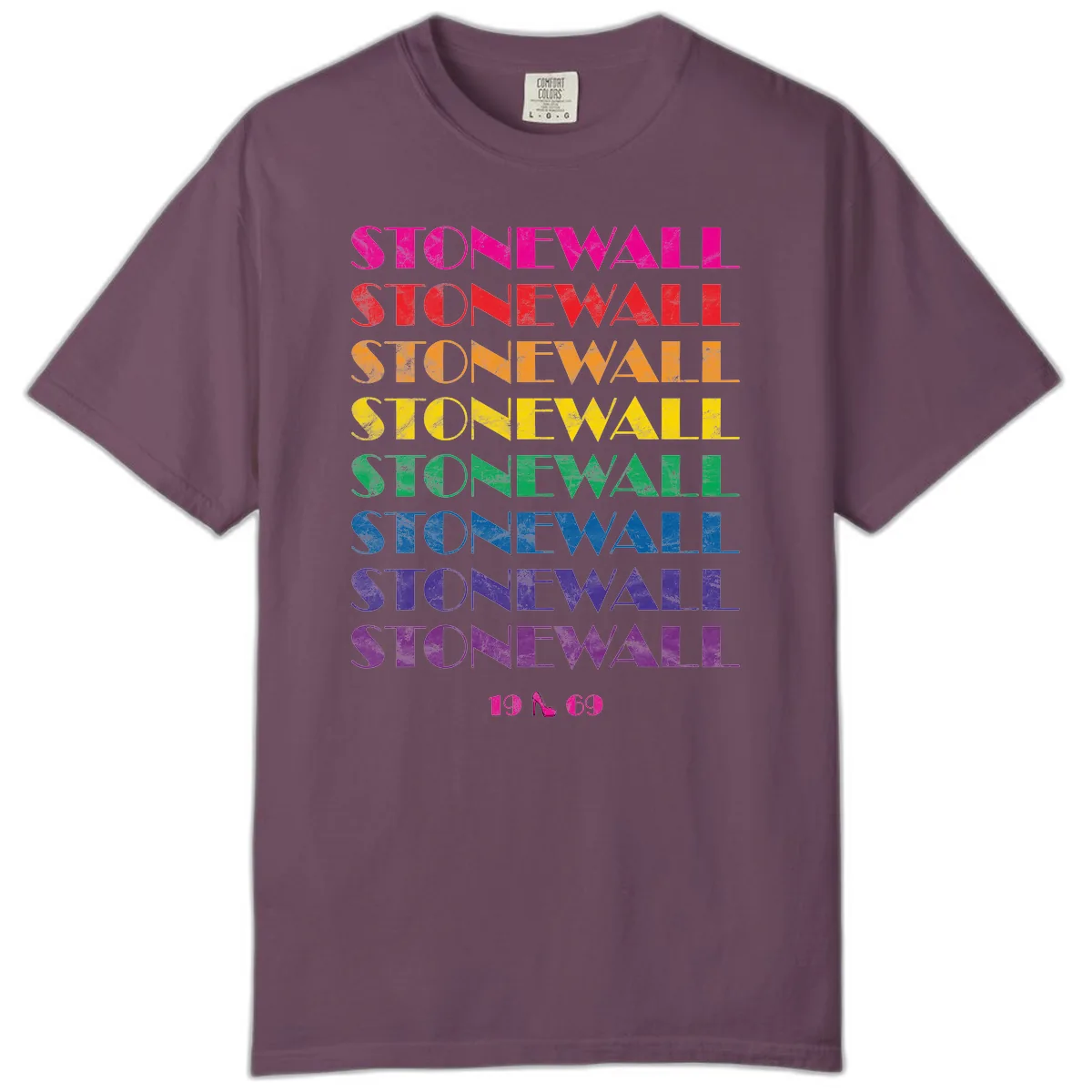 Stonewall Pride Rainbow Repetition Comfort Color in Berry