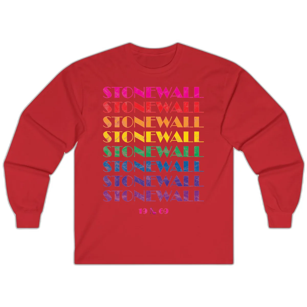 Stonewall Pride Rainbow Repetition Long Sleeve in Red