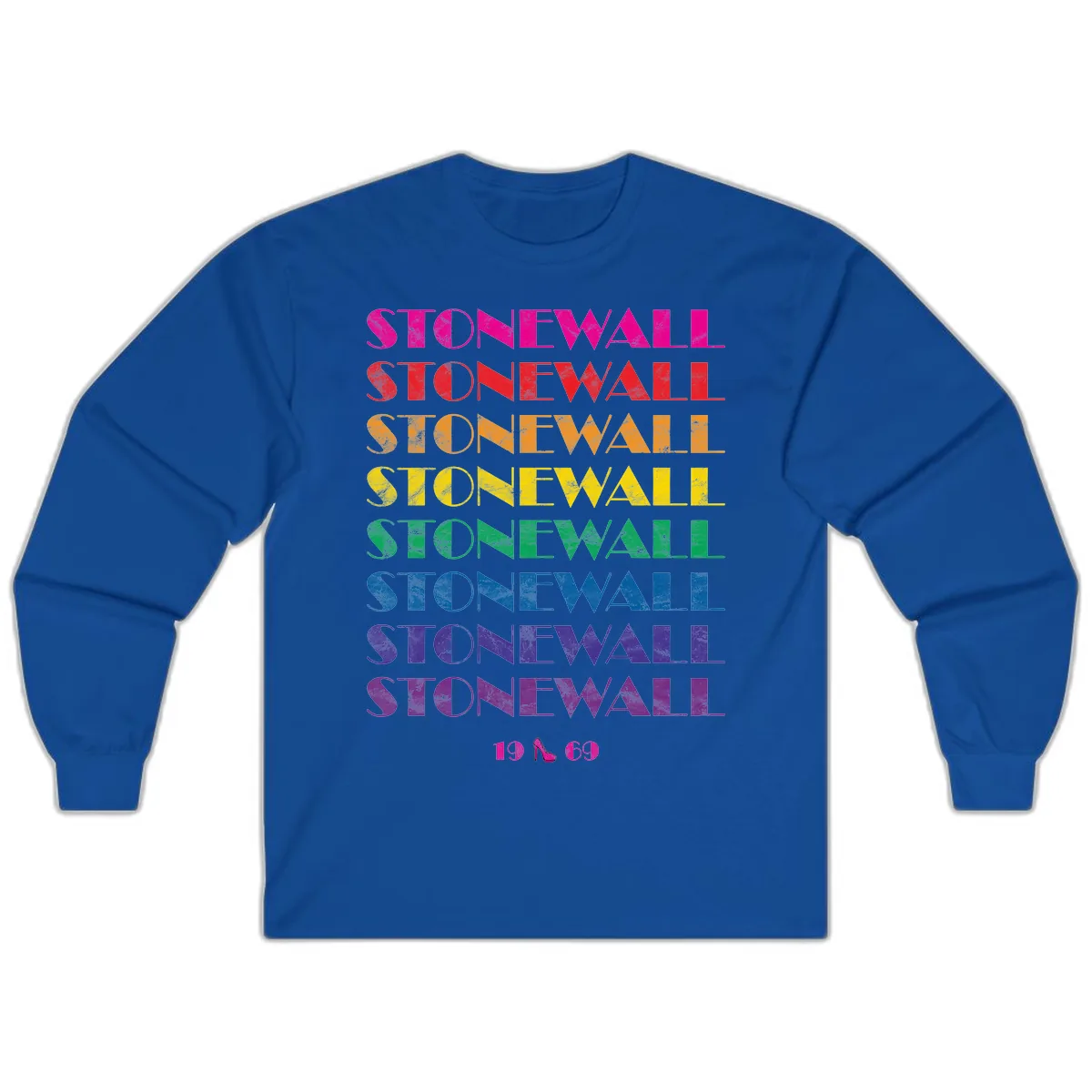 Stonewall Pride Rainbow Repetition Long Sleeve in Royal