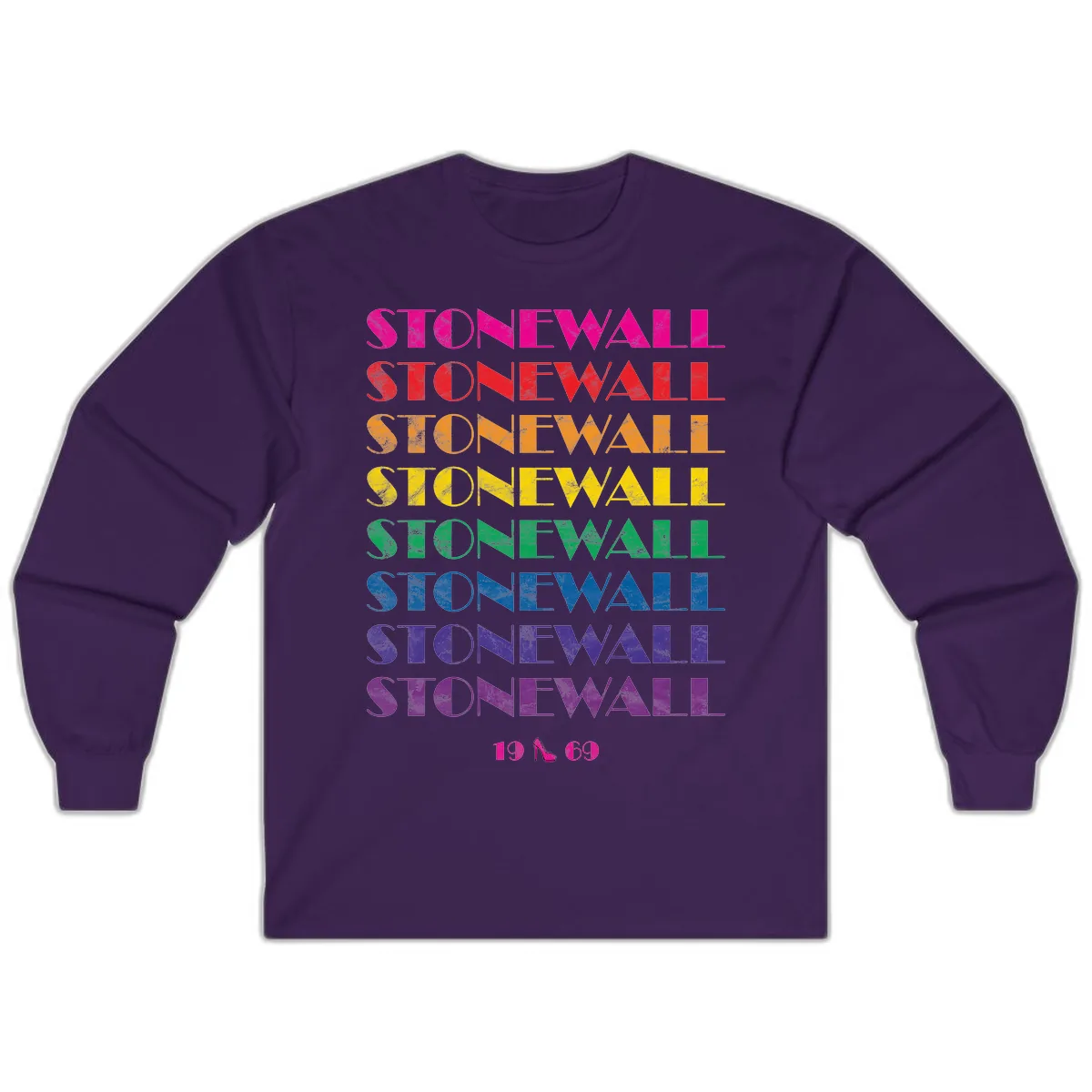 Stonewall Pride Rainbow Repetition Long Sleeve in Purple