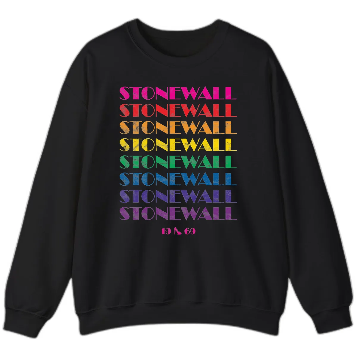 Stonewall Pride Rainbow Repetition Sweatshirt in Black