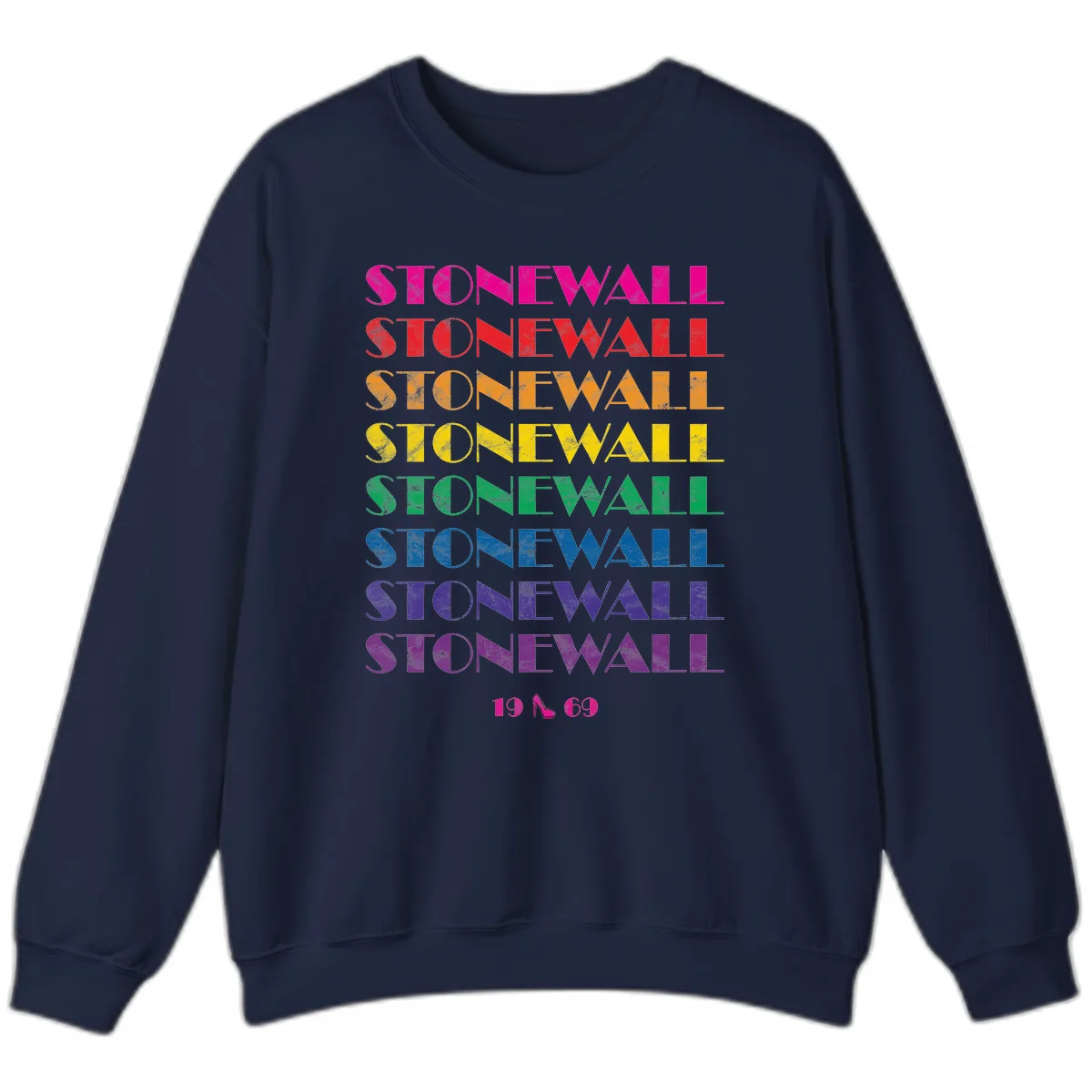 Stonewall Pride Rainbow Repetition Sweatshirt in Navy