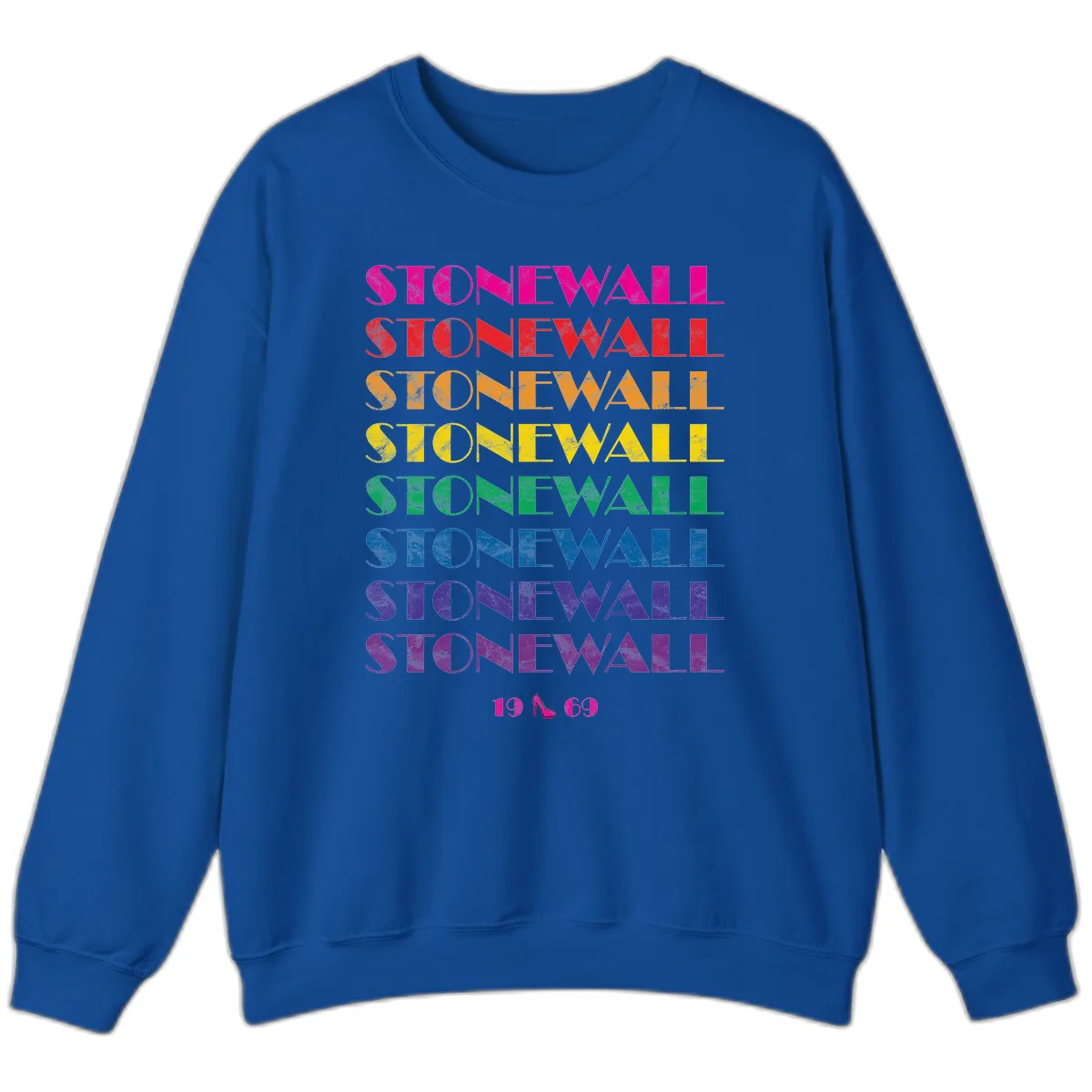 Stonewall Pride Rainbow Repetition Sweatshirt in Royal