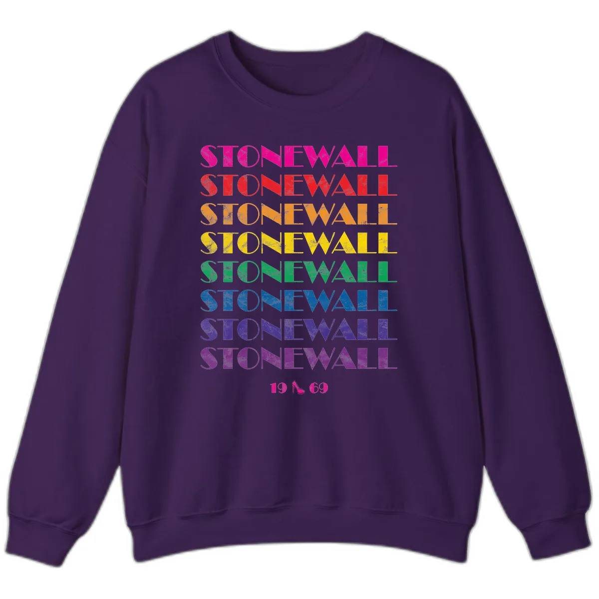 Stonewall Pride Rainbow Repetition Sweatshirt in Purple