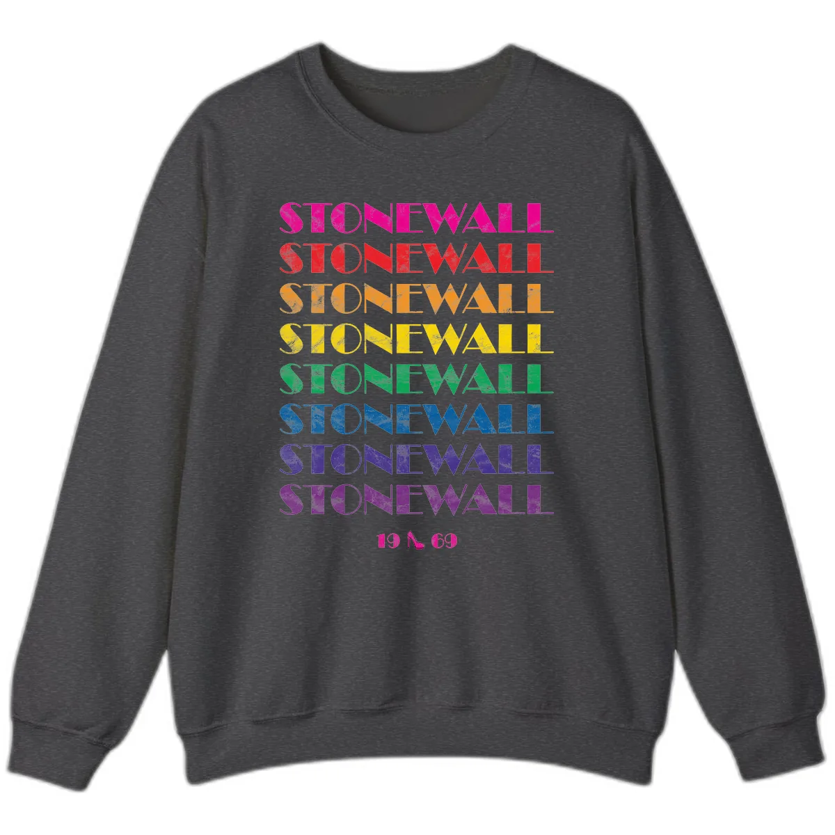 Stonewall Pride Rainbow Repetition Sweatshirt in Dark Heather