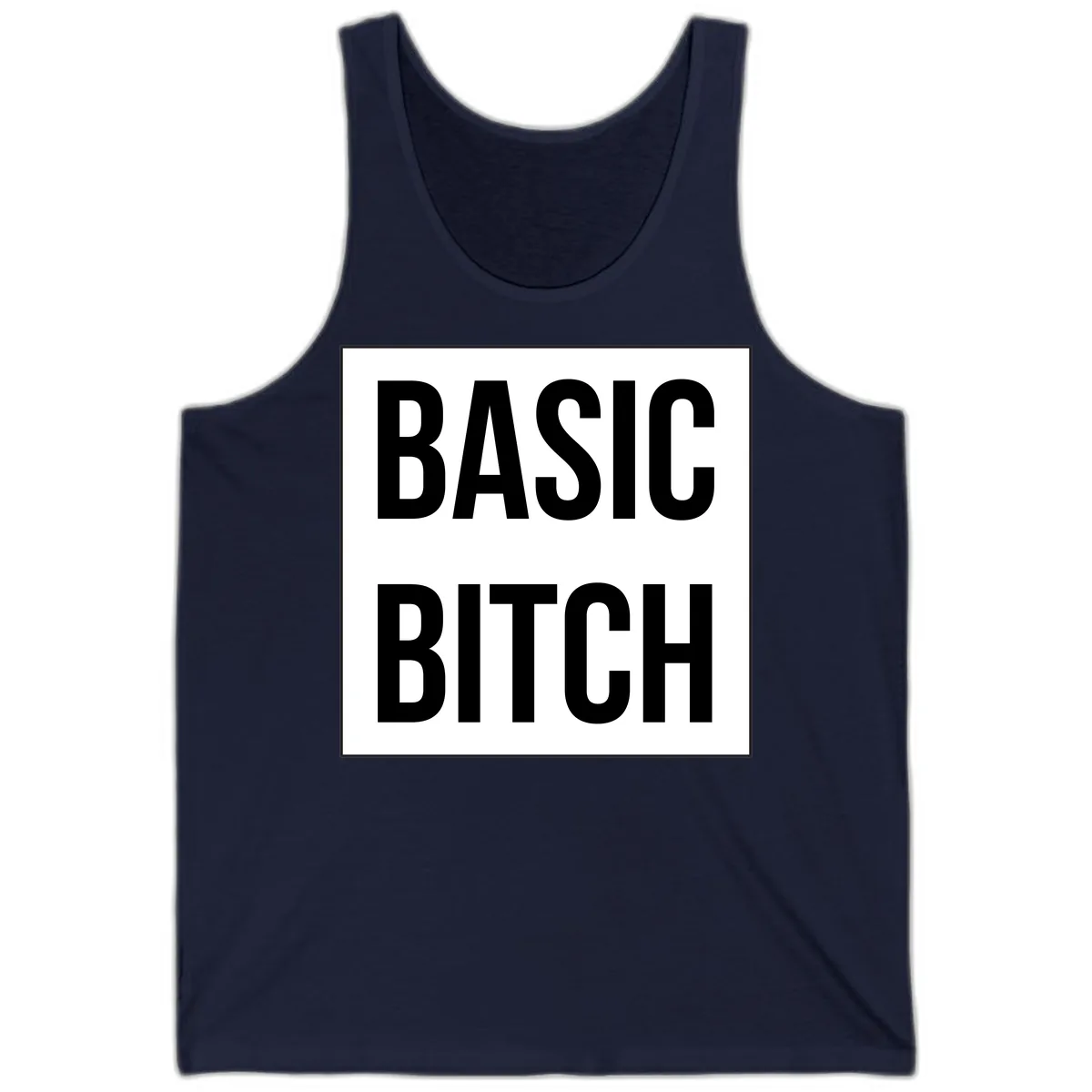 Basic Bitch Bold Statement Tank in Navy