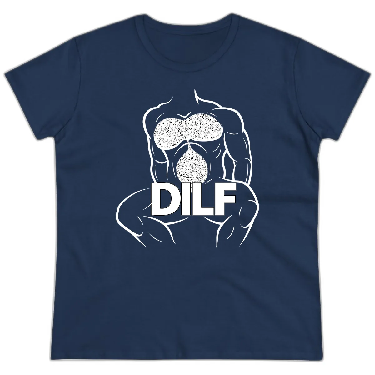 DILF Anatomy Illustration Ladies Tee in Navy