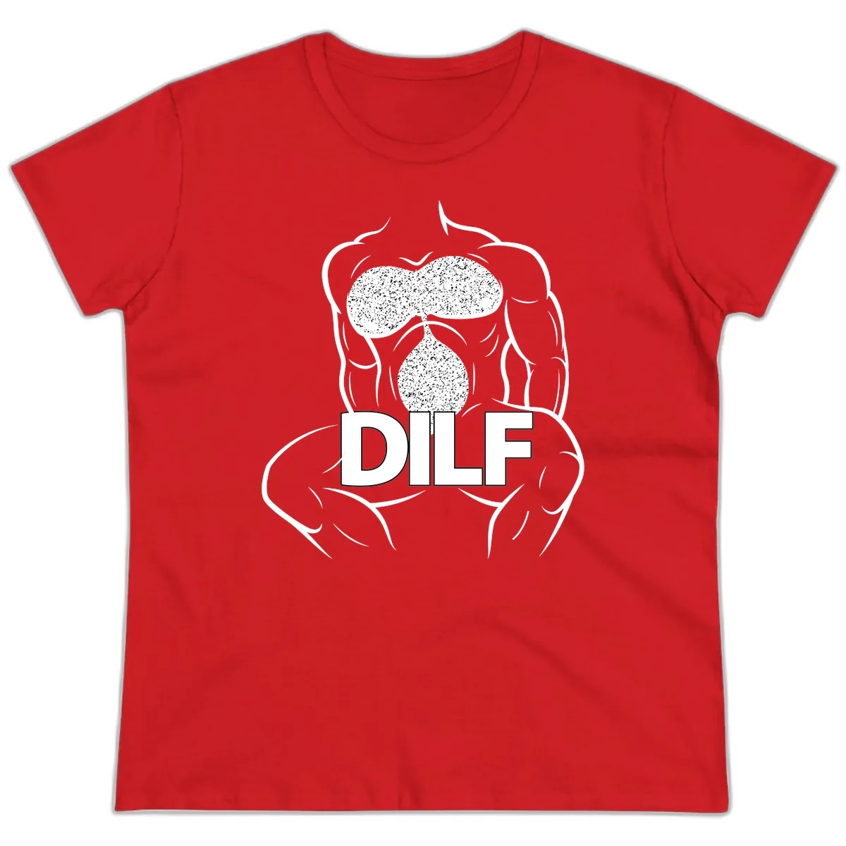 DILF Anatomy Illustration Ladies Tee in Red