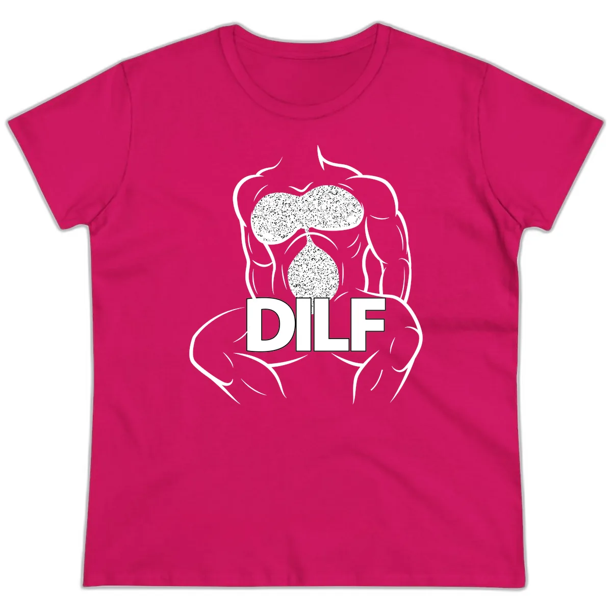 DILF Anatomy Illustration Ladies Tee in Heliconia