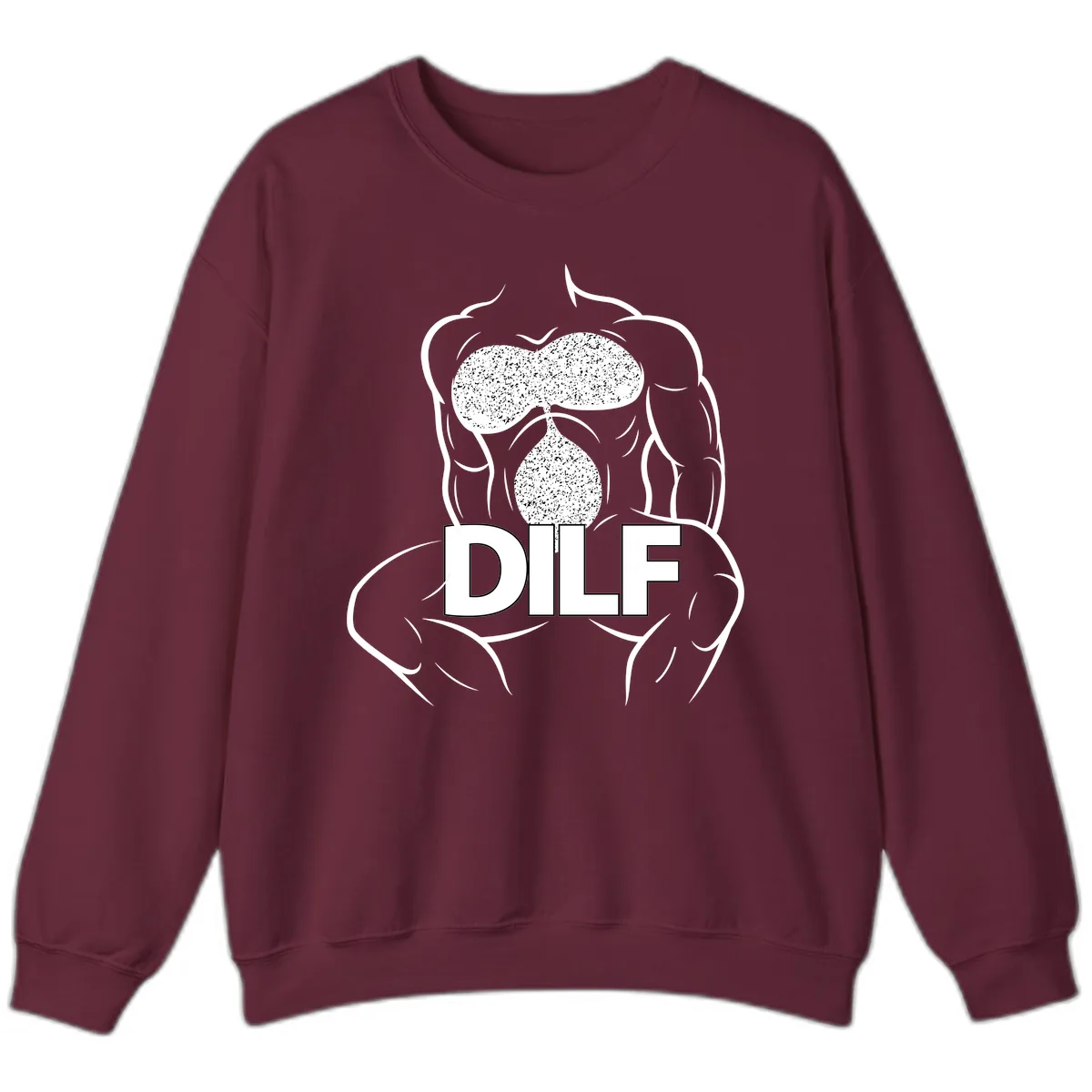 DILF Anatomy Illustration Sweatshirt in Maroon