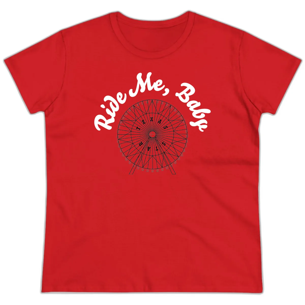 Rescue Me Ferris Wheel Ladies Tee in Red
