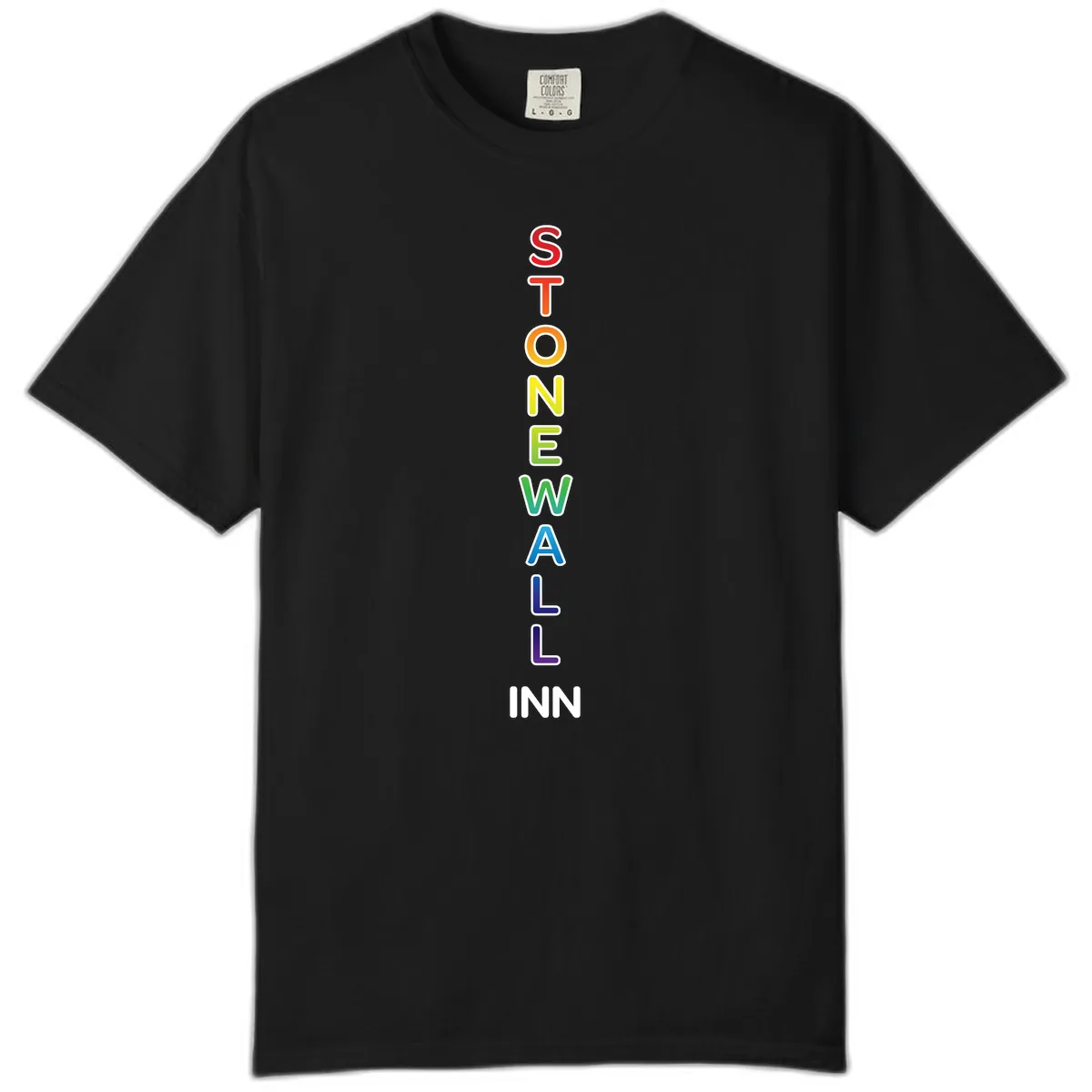Stonewall Inn Rainbow Pride Vertical Comfort Color in Black