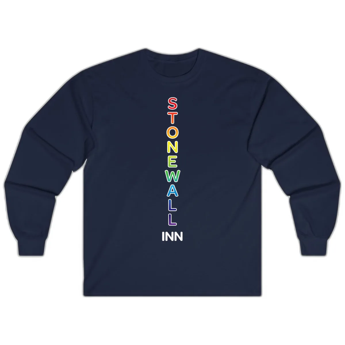 Stonewall Inn Rainbow Pride Vertical Long Sleeve in Navy