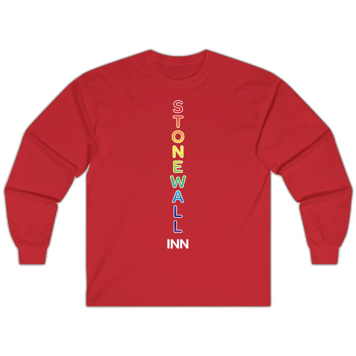 Stonewall Inn Rainbow Pride Vertical Long Sleeve in Red