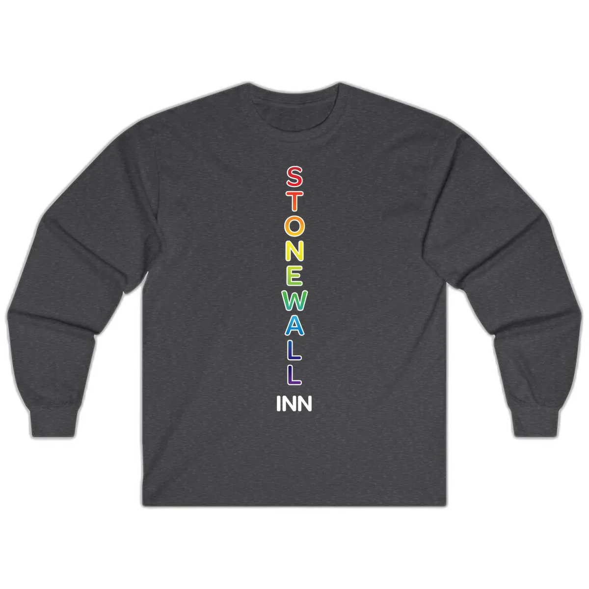 Stonewall Inn Rainbow Pride Vertical Long Sleeve in Dark Heather