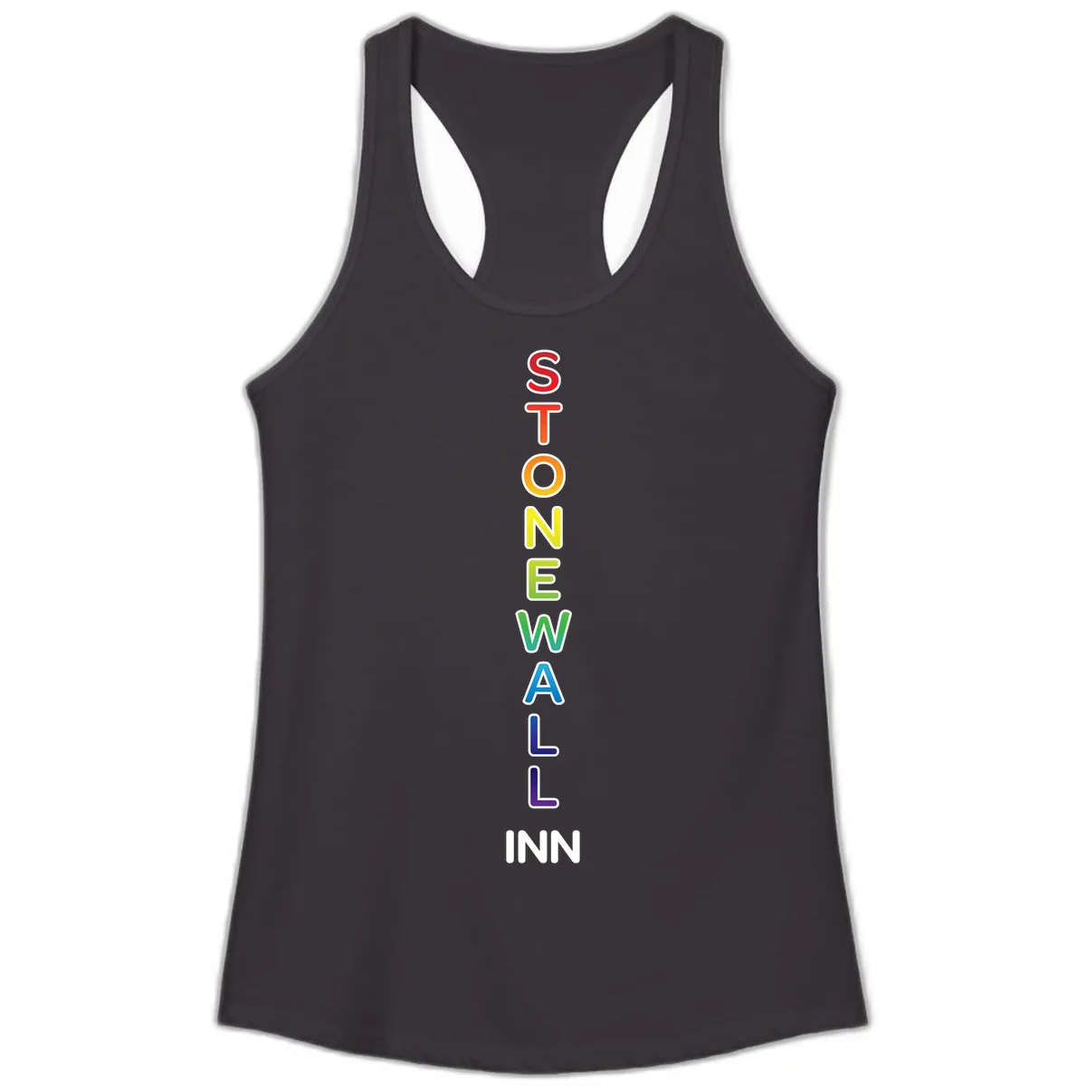 Stonewall Inn Rainbow Pride Vertical Ladies Tank in Black