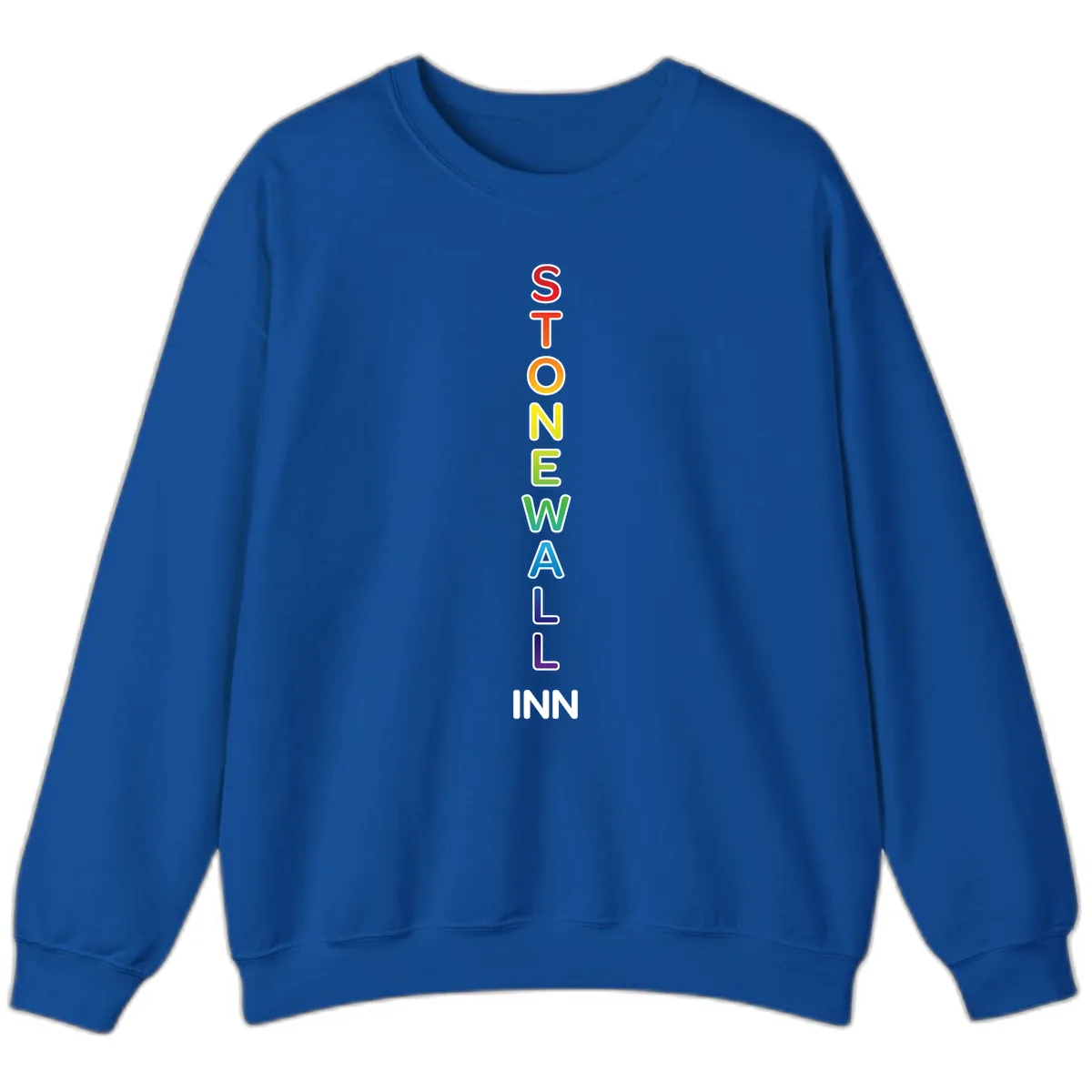 Stonewall Inn Rainbow Pride Vertical Sweatshirt in Royal