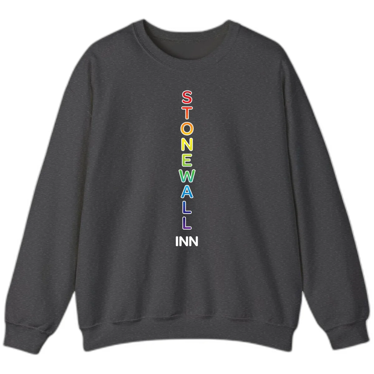 Stonewall Inn Rainbow Pride Vertical Sweatshirt in Dark Heather