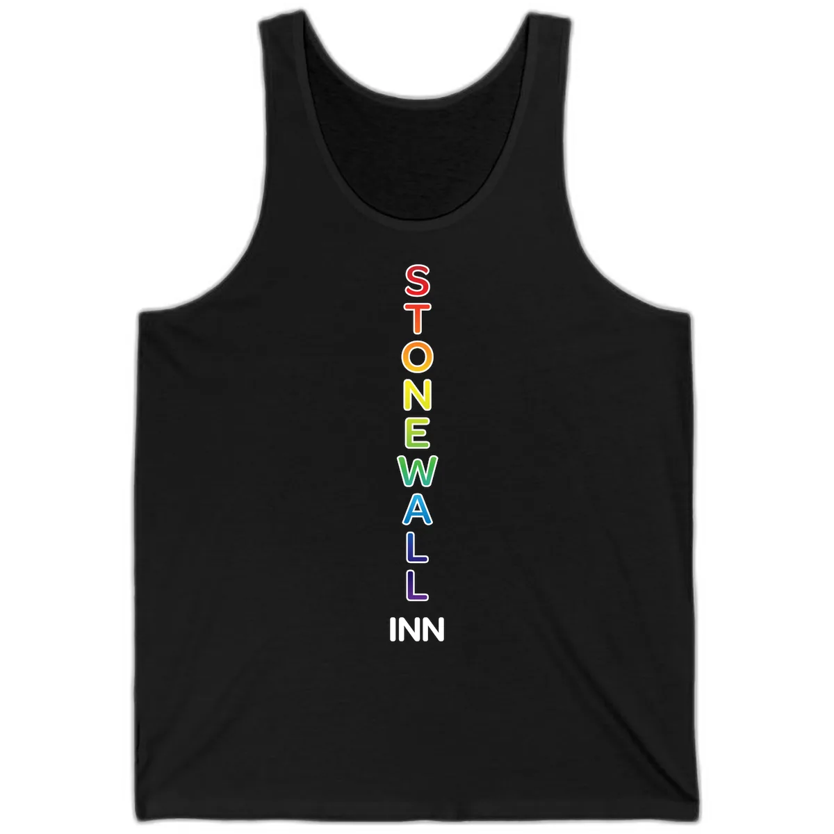 Stonewall Inn Rainbow Pride Vertical Tank in Black