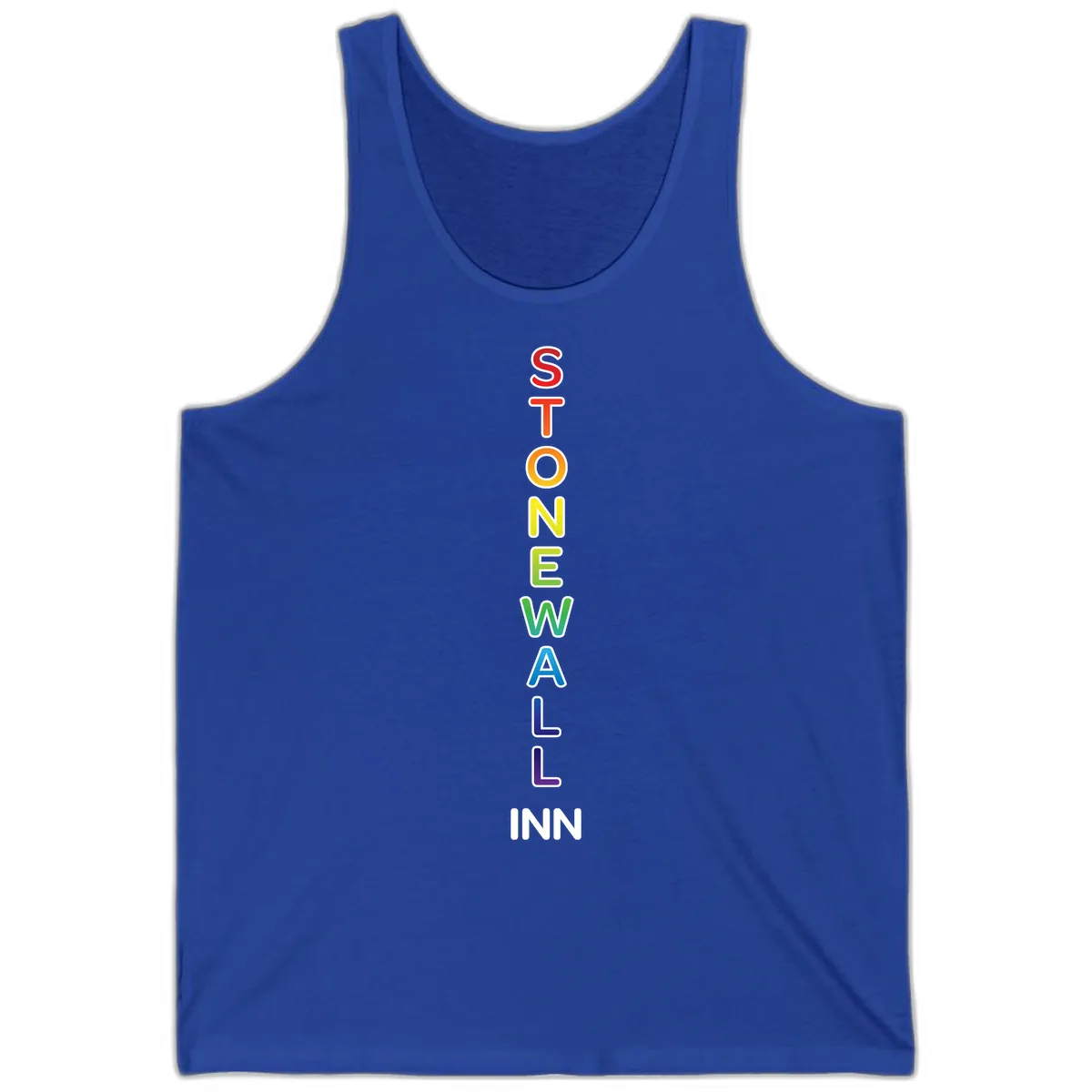 Stonewall Inn Rainbow Pride Vertical Tank in True Royal