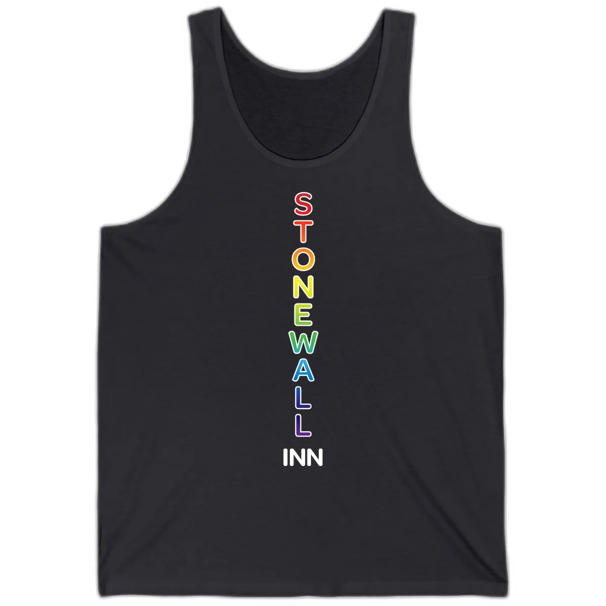 Stonewall Inn Rainbow Pride Vertical Tank in Dark Grey