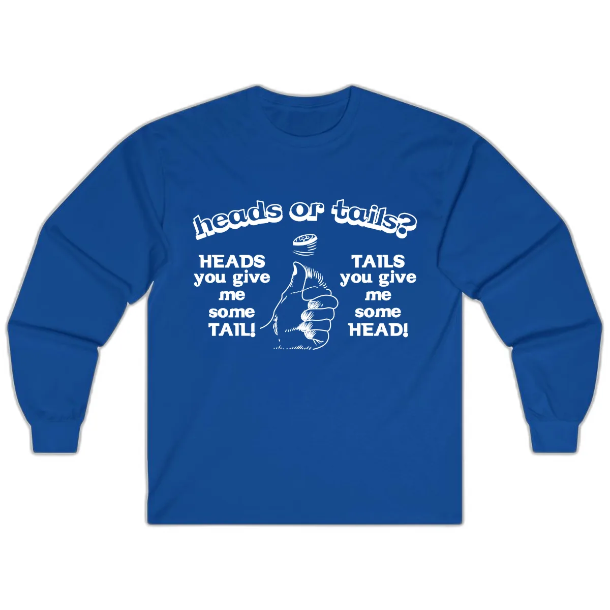 Heads Or Tails Coin Flip Long Sleeve in Royal