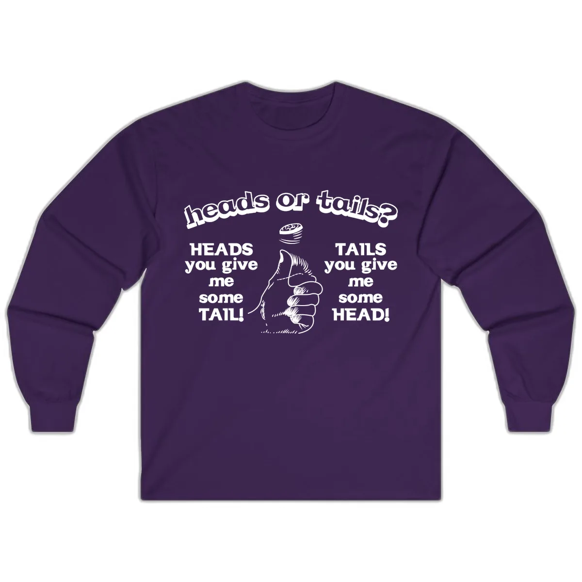 Heads Or Tails Coin Flip Long Sleeve in Purple