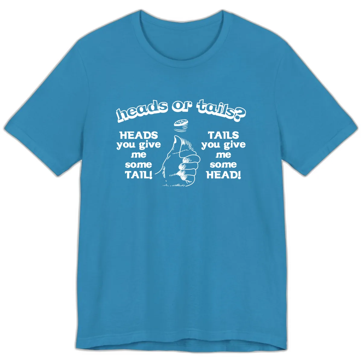 Heads Or Tails Coin Flip Premium T-Shirt in Aqua