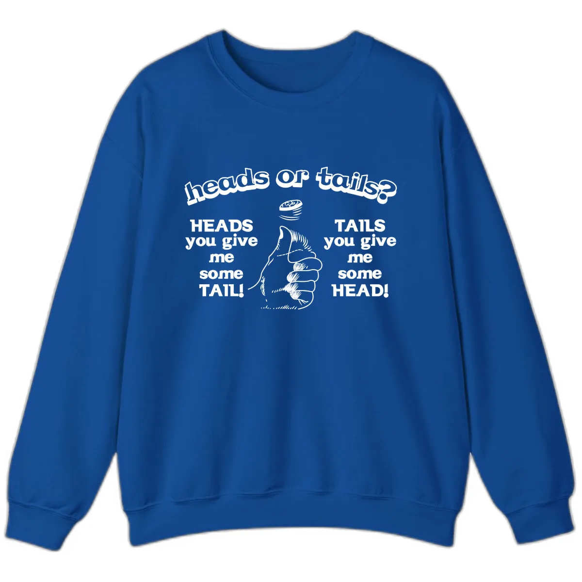 Heads Or Tails Coin Flip Sweatshirt in Royal