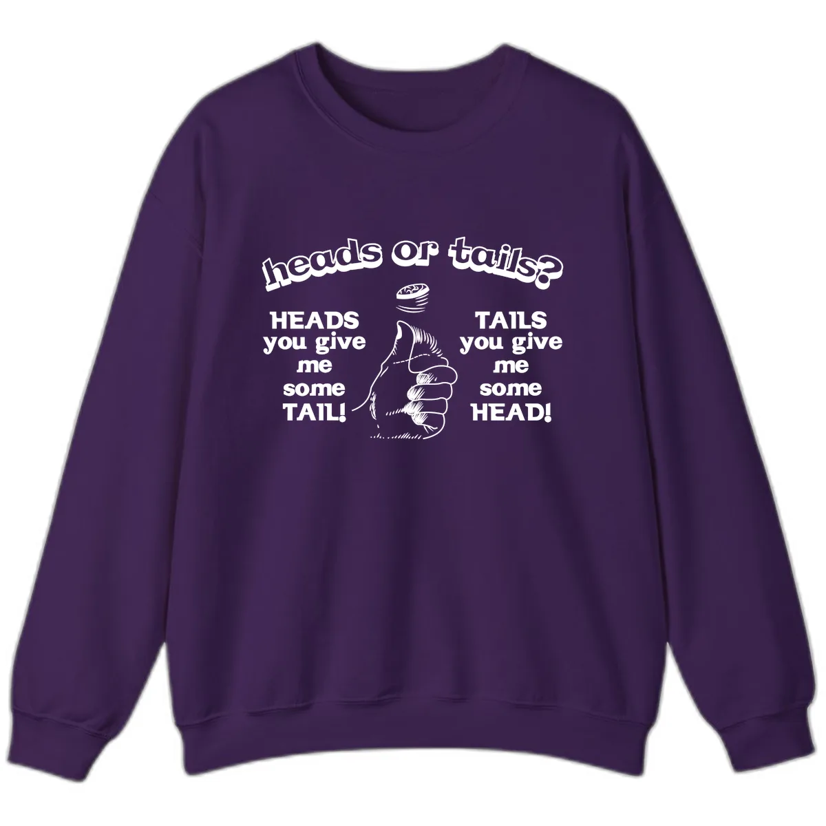 Heads Or Tails Coin Flip Sweatshirt in Purple