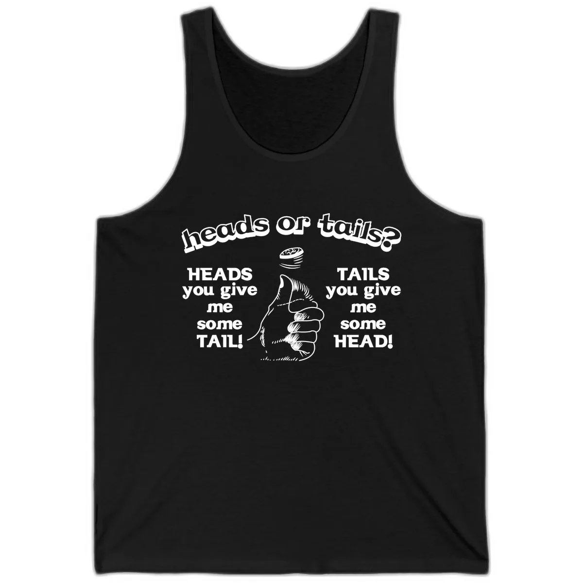 Heads Or Tails Coin Flip Tank in Black