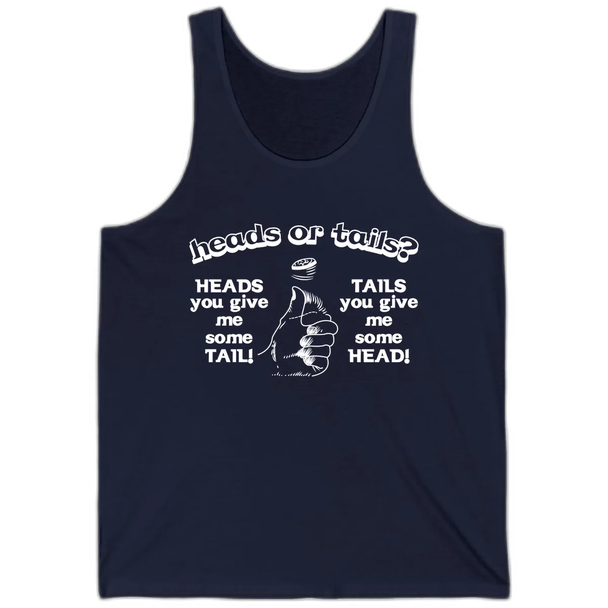 Heads Or Tails Coin Flip Tank in Navy