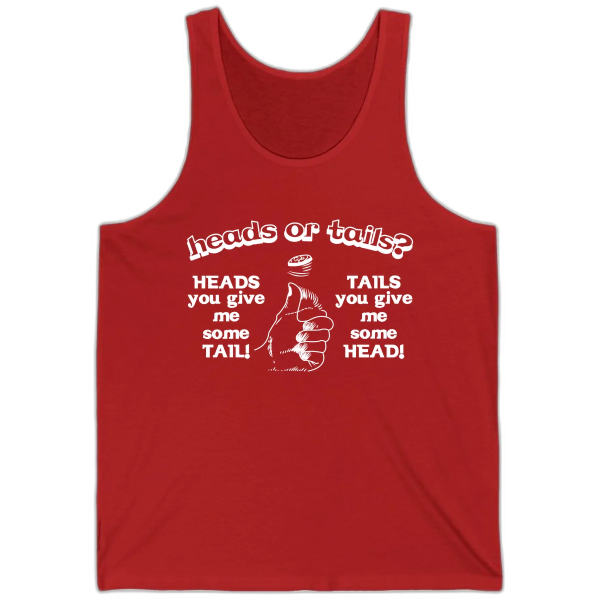 Heads Or Tails Coin Flip Tank in Red