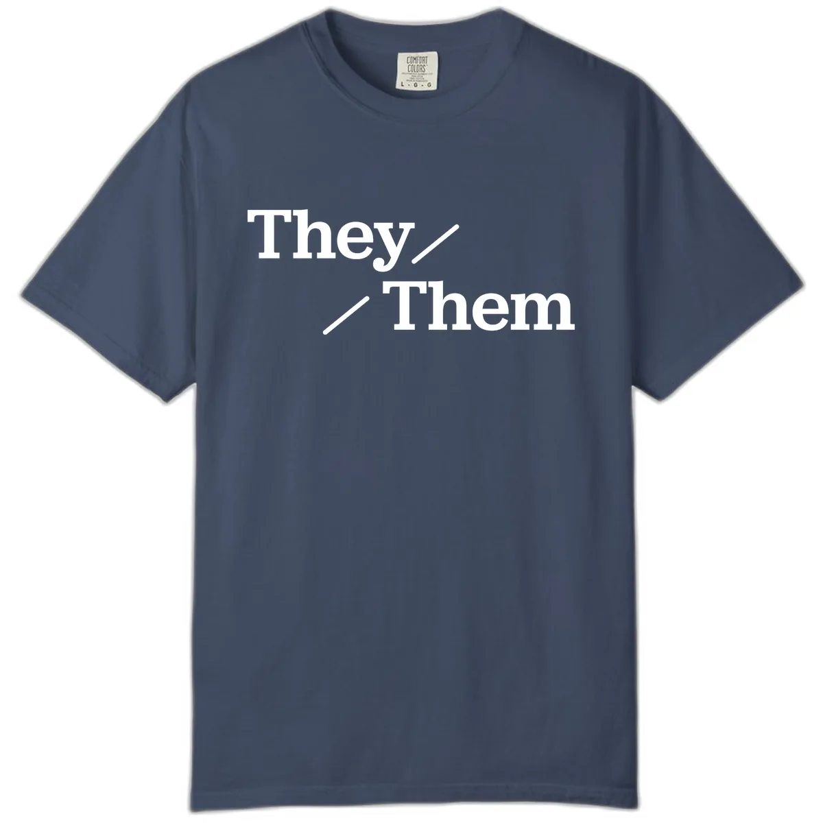 They Them Pronouns Pride Comfort Color in Midnight