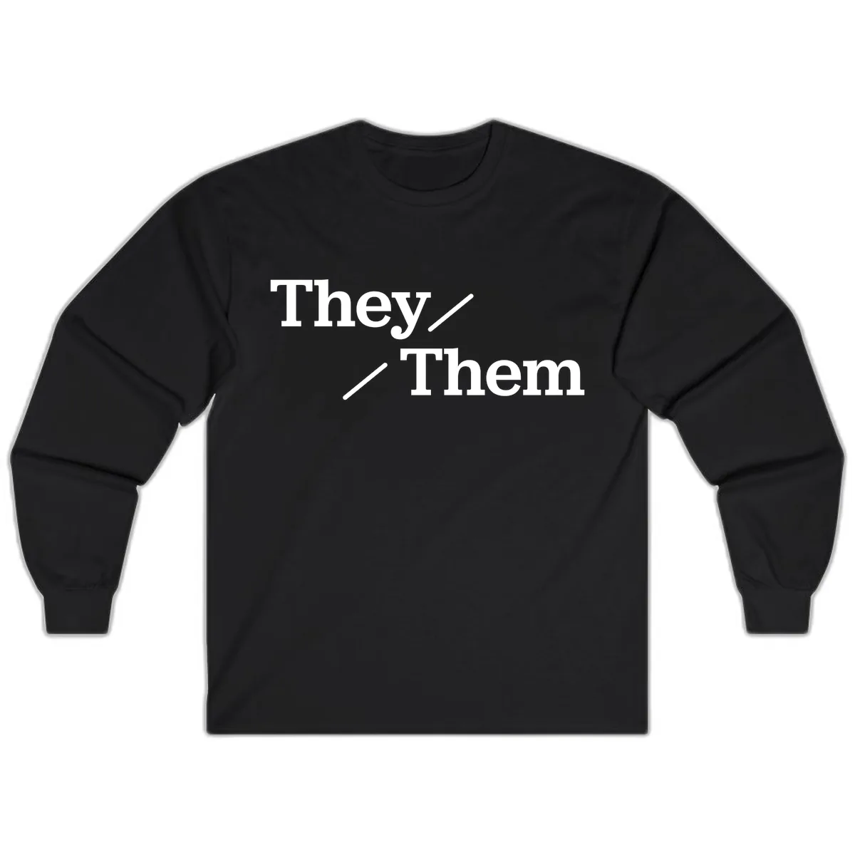 They Them Pronouns Pride Long Sleeve in Black
