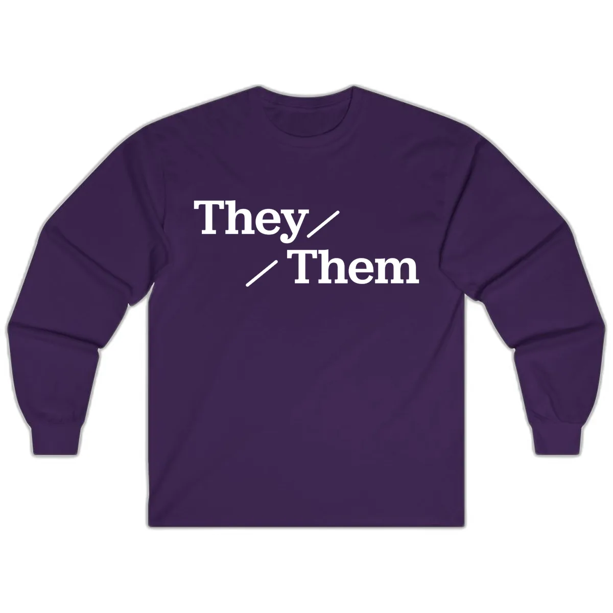 They Them Pronouns Pride Long Sleeve in Purple
