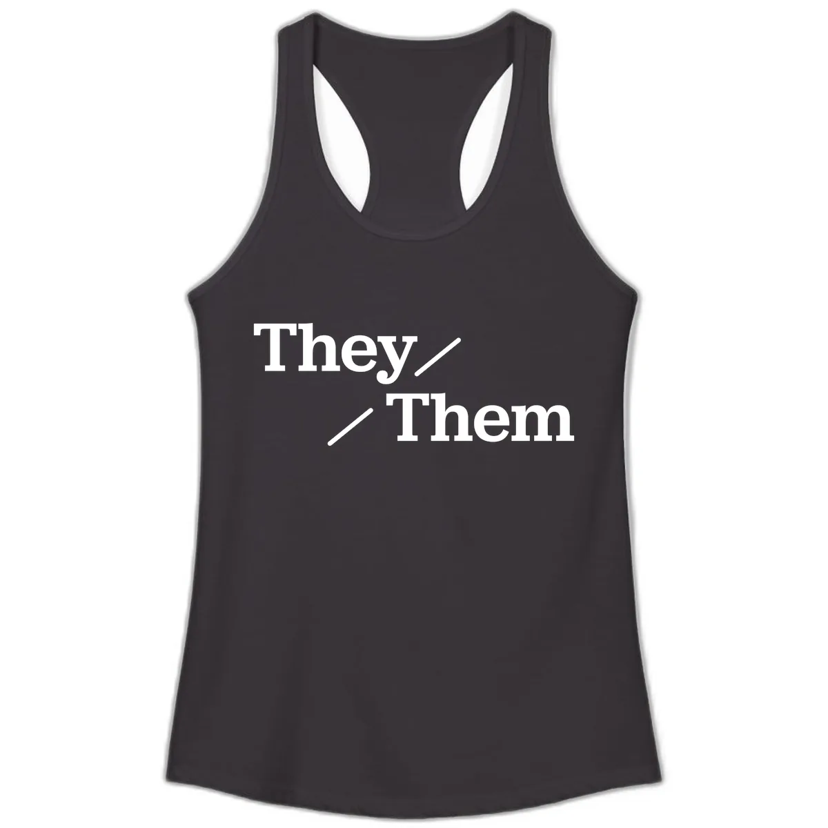 They Them Pronouns Pride Ladies Tank in Black