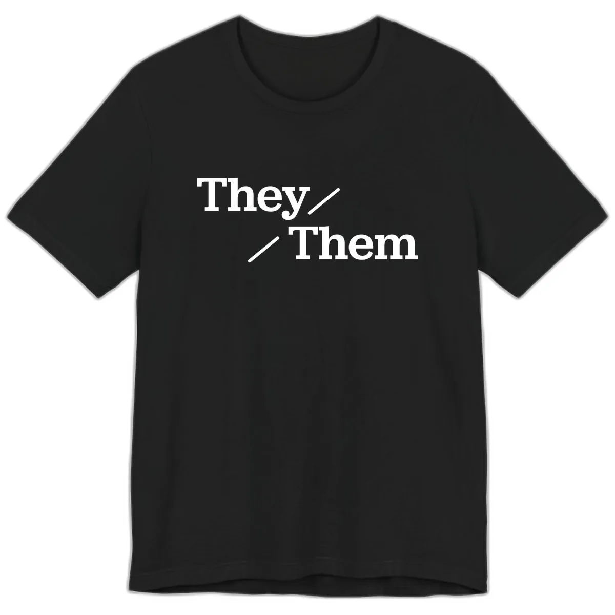 They Them Pronouns Pride Premium T-Shirt in Black